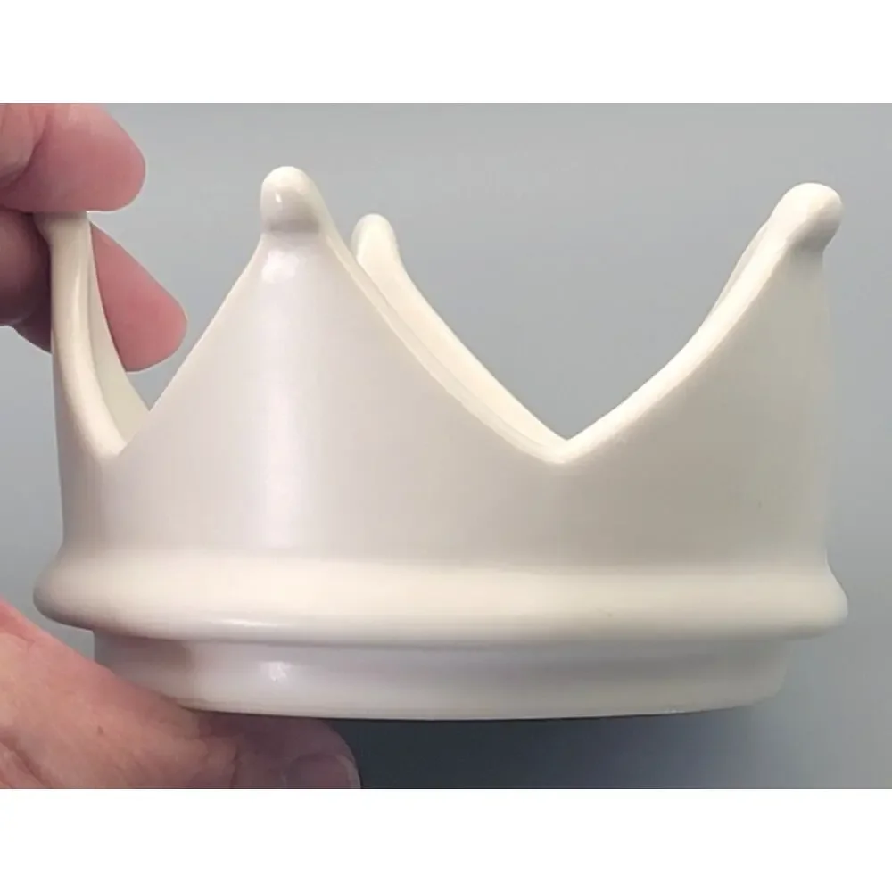 Ceramic Queen King Princess Crown Jewelry Ring Coin Holder Trinket Tray Dish